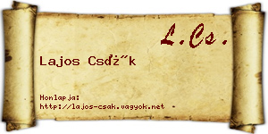 Lajos Csák névjegykártya